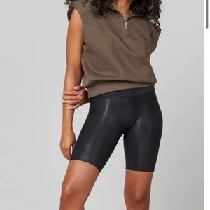 SPANX Faux Leather Biker Shorts :: size M